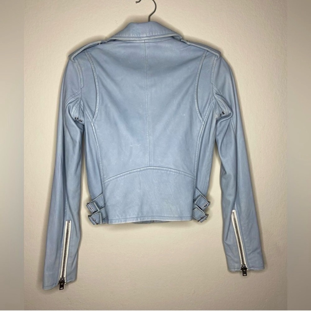 IRO Ashville Leather Lambskin Powder Blue Jacket 
Size: 34 | XS - Picture 7 of 12